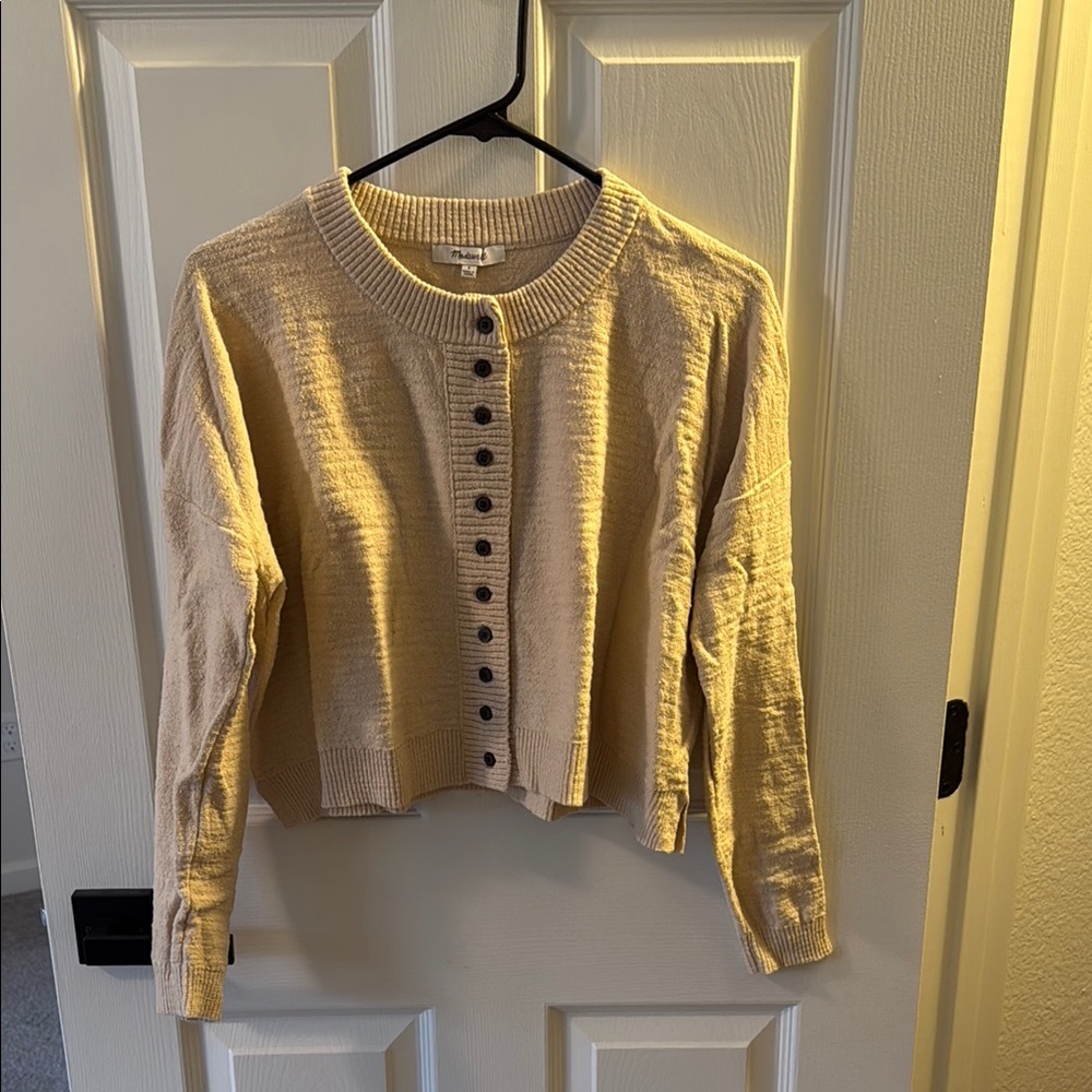 Women's Beige Button-Up Cardigan